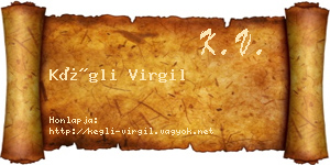 Kégli Virgil névjegykártya